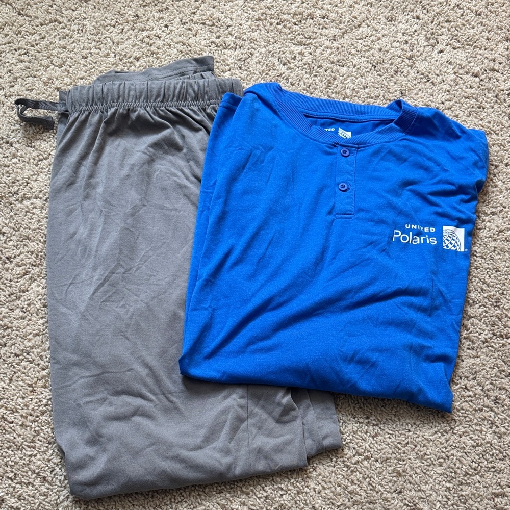 United Polaris Blue Shirt and Gray Pants Set